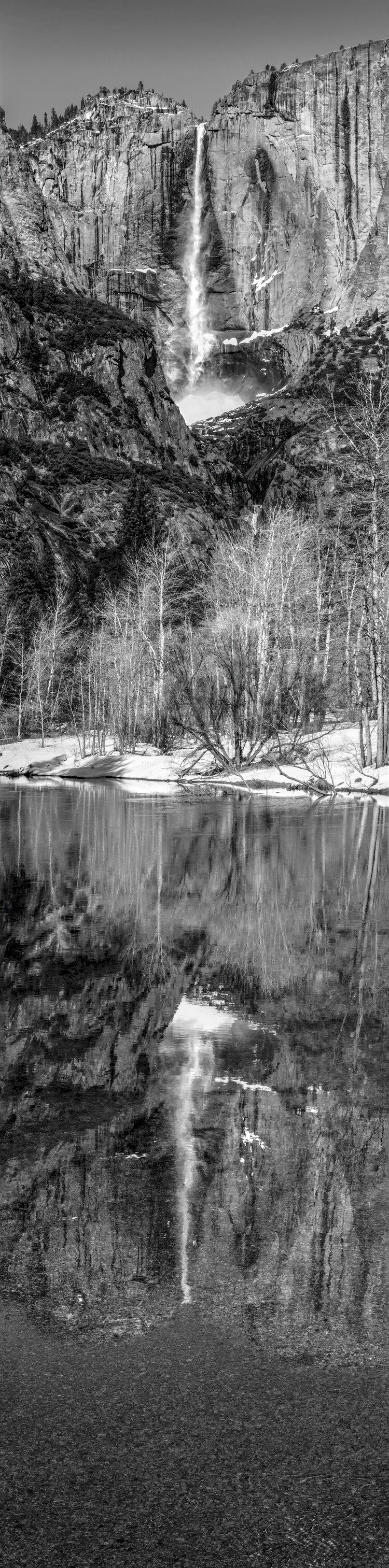 Yosemite Falls Winter Vertorama - Yosemite NP