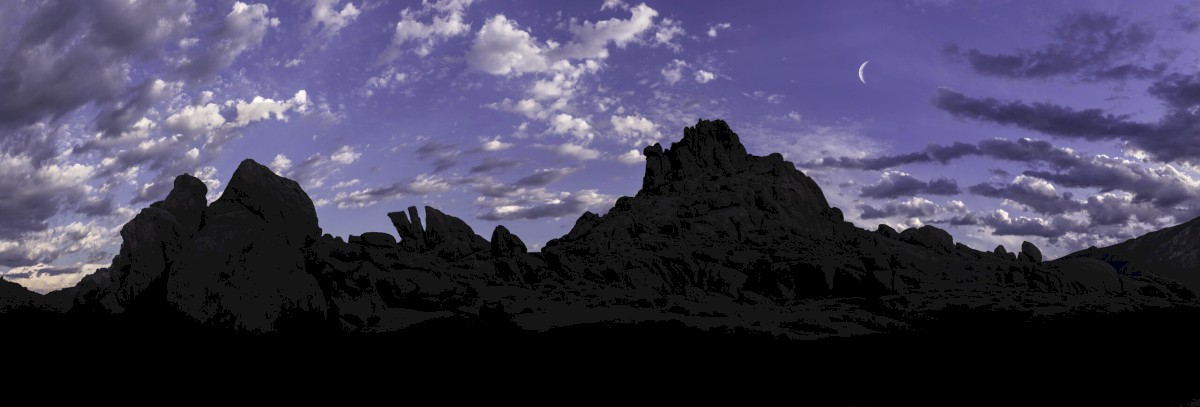 Alabama Hills with a sliver moon... - Alabama Hills BLM